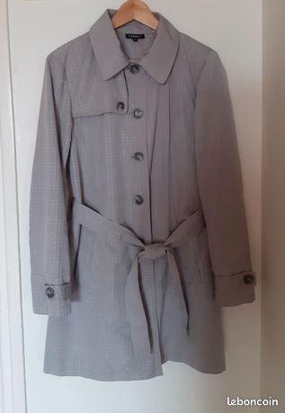 Trench Imperméable Caroll Taille 40 Marron - Occasion Très Bon état, Doublure Coton, Coupe Classique