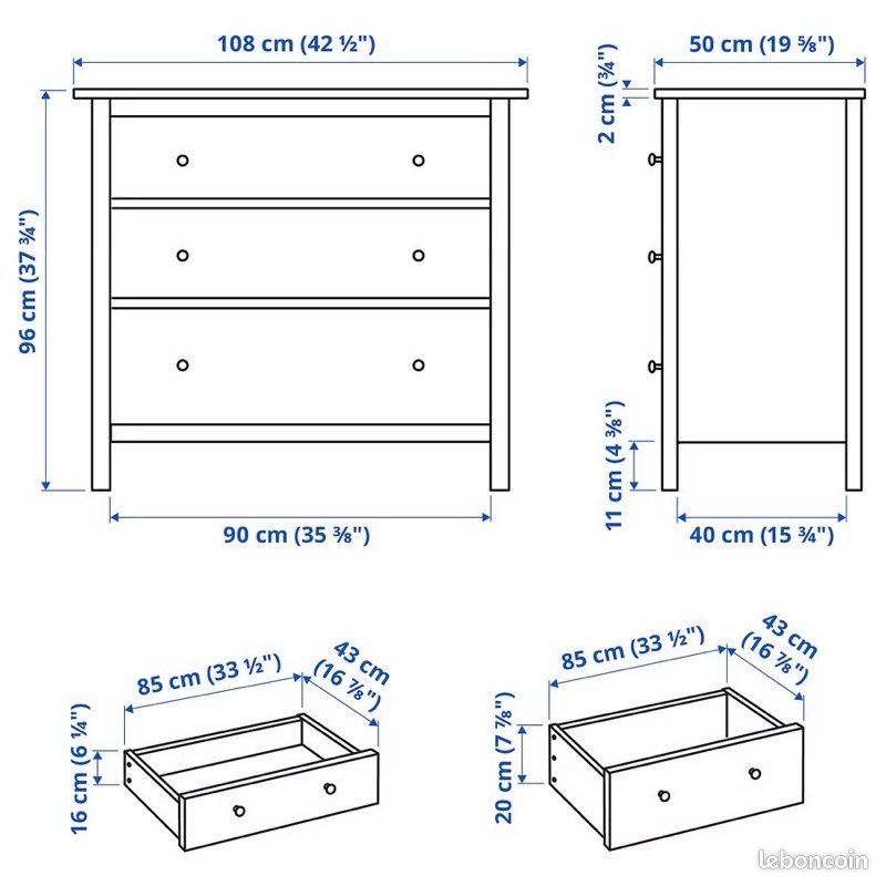 Commande blanche Hemnes (image 5)