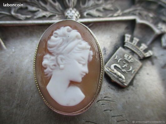 Broche Ancienne Art Déco En Argent Sterling – Camée Franz Poinçon France
