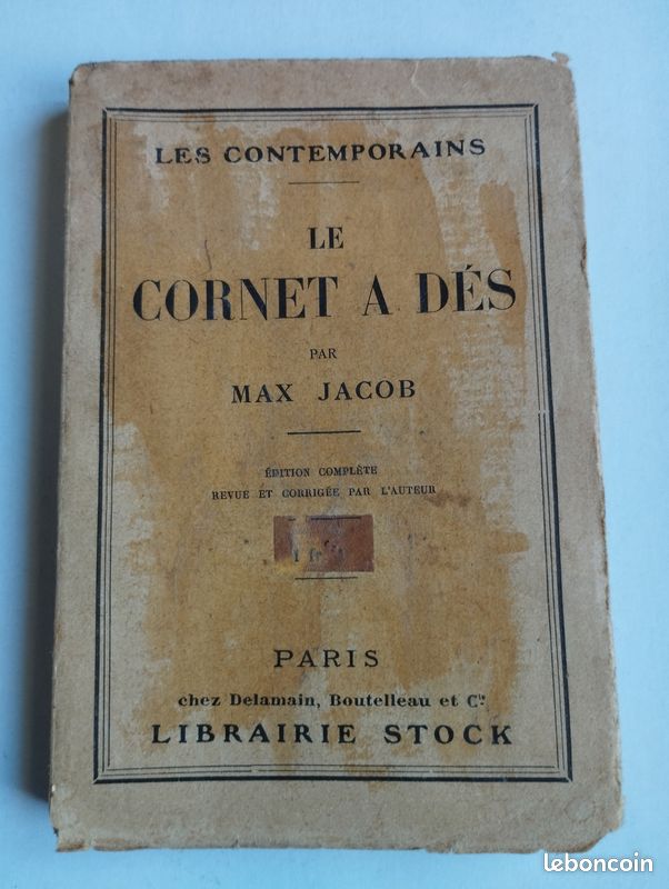 "Le cornet a dès" Max JACOB STOCK 1923 (image 1)