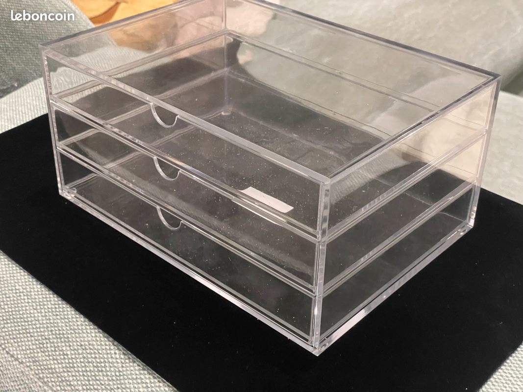 Rangeur Acrylique 3 Étages Transparent - OSCO - Pour Bureau Ou Maison