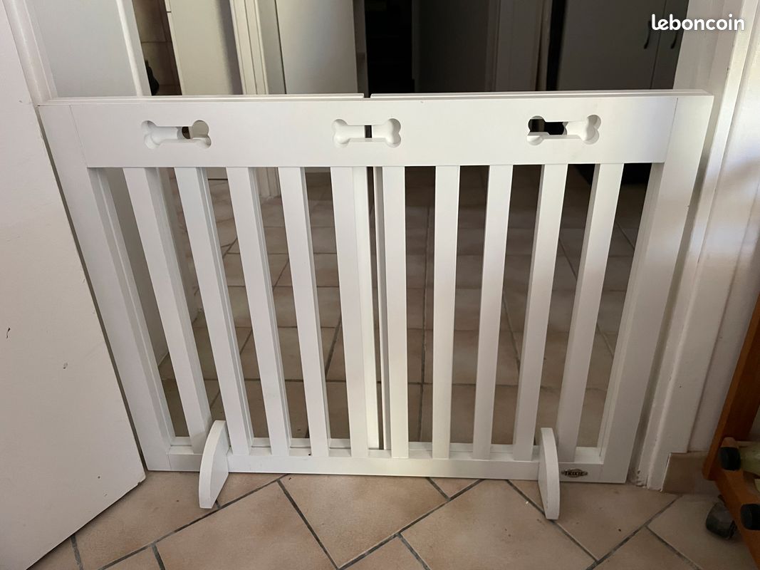 Barrière Pour Chien Trixie 3 Parties - Blanc 82-124 X 61 Cm | Pour Chiens Moyens