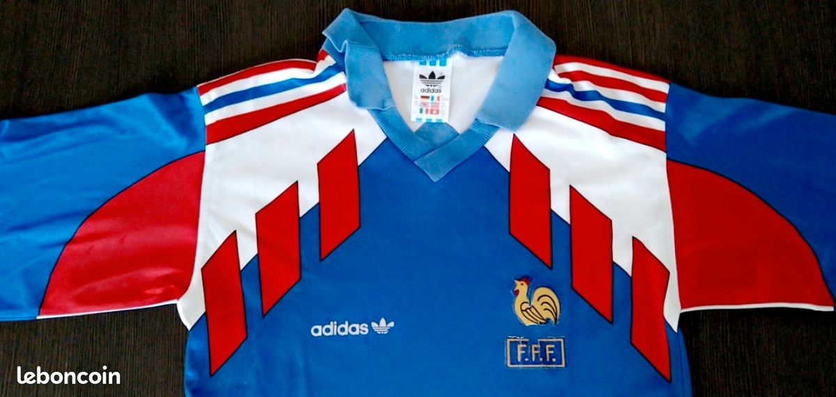 MAILLOT COUPE DE FRANCE porté n°13 ADIDAS vintage SFR shirt vert L/S TF1 XL EUR 28,90 - FR