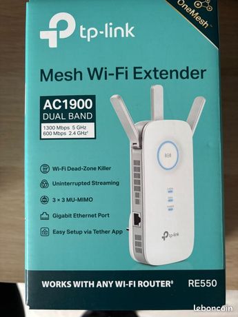 Répéteur WiFi 6 - TP-Link - RE500X - AX1500 Mbps - Couvre jusqu'à 100