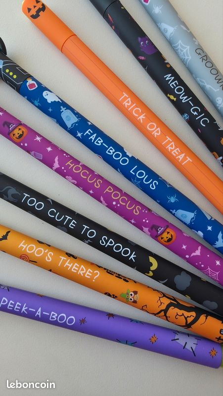 Lot De 7 Stylos Amusants Pour Halloween - Fournitures Scolaires D'horreur - Fournitures Scolaires D'horreur En Métal - Stylos Mignons à La Mode Pour Enseignants, Collègues, Amis, Cadeaux D'Halloween