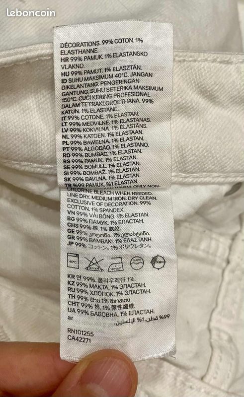 đ Jean skinny slim taille haute blanc â H&Mđ€ (image 5)