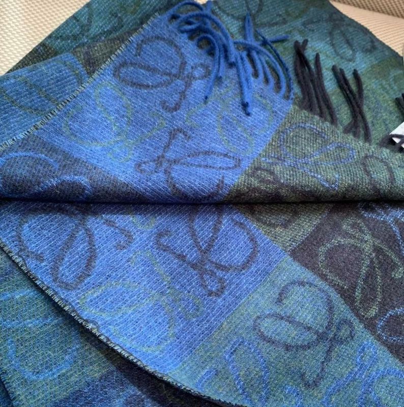 Louis Vuitton Blue X-Ray Chale Monogram Silk & Wool Shawl Louis