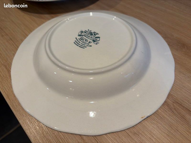 Assiettes anciennes Lunéville English Style bleu et blanc – 19 pièces (image 5)