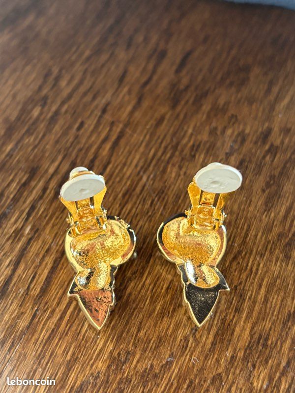 Clips D'oreilles Vintage De Créateur Nina Ricci - Bijou Ancien Et élégant - Occasion