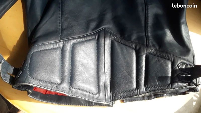 Perfecto Cuir Véritable Vintage 80s - Bleu Klein (Taille 50 / L) (image 8)