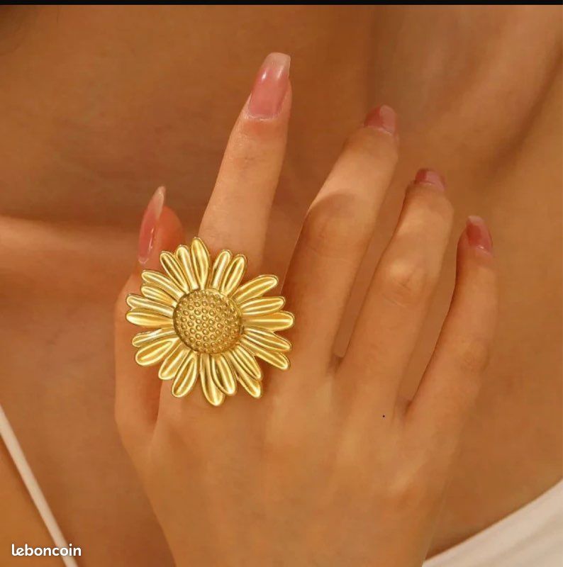 Bijoux Acier Grosse Bague Fleur Bague Fleur De Vie Homme L'Arène à