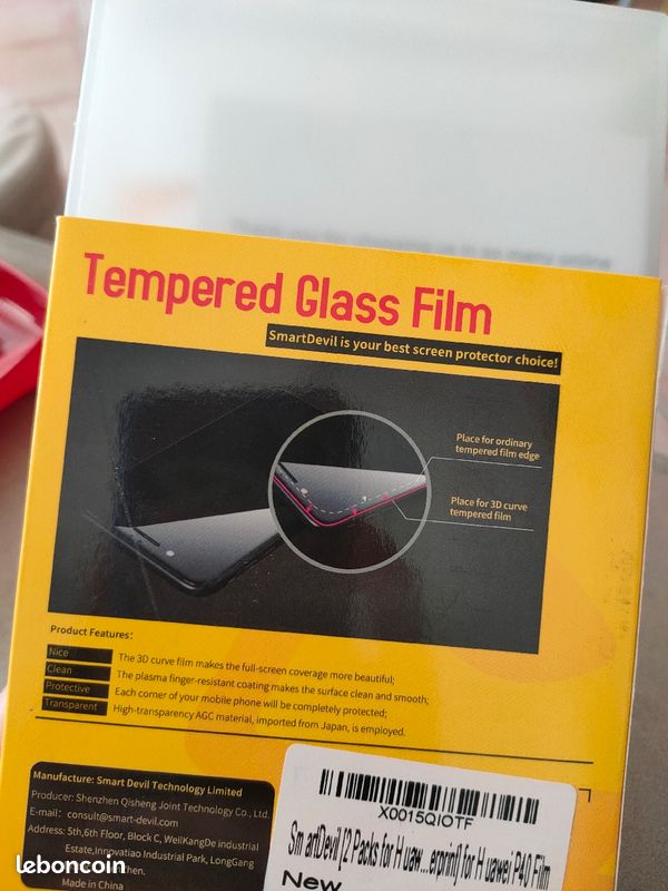 Verre trempé vitre anti cassé Huawei p40 2 packs (image 2)