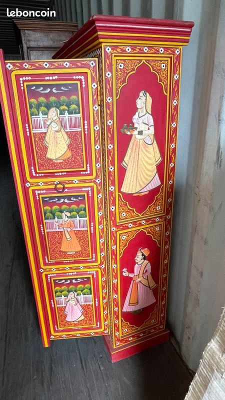 Armoire rouge en manguier (image 1)