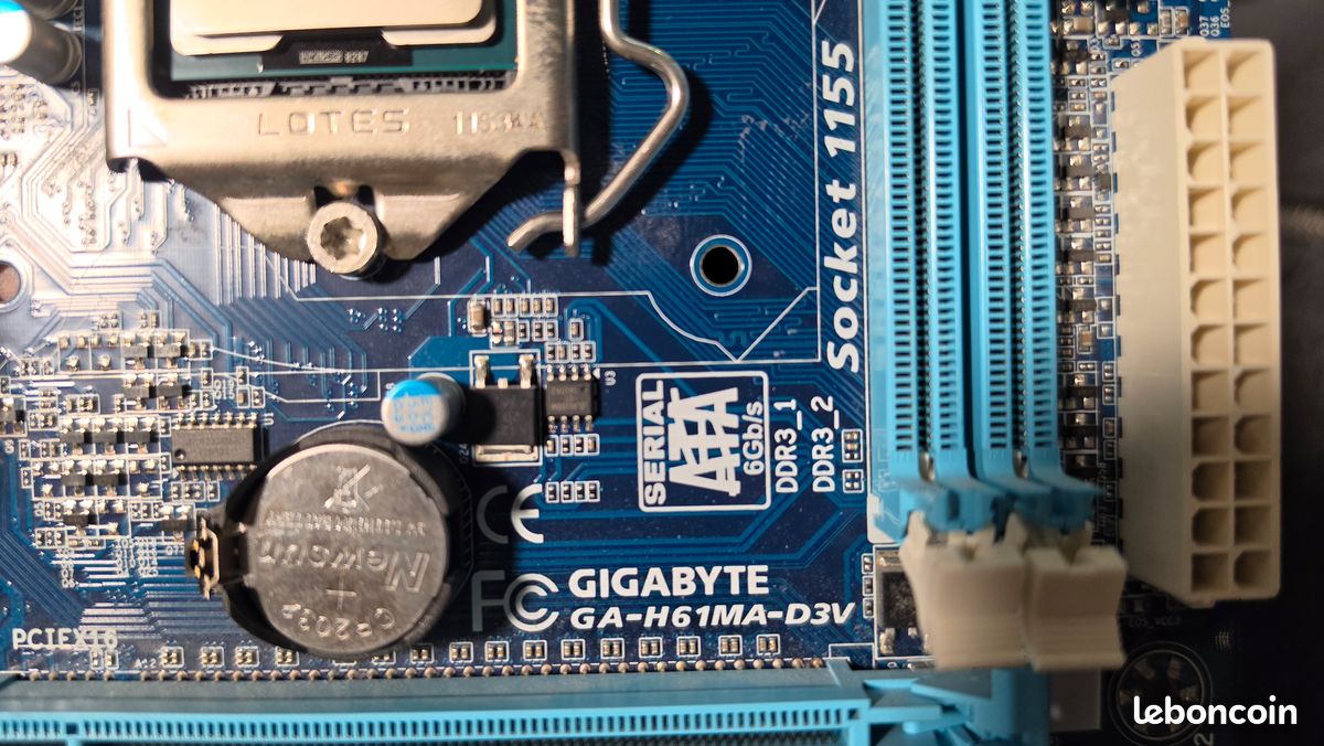 Pack Carte Mère GIGABYTE GA-H61N-D2V + Processeur Intel I3-3220T - Occasion