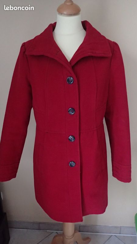Manteau rouge C&A femme 40-42 (Céline72) Vêtements