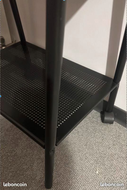 Table de chevet noire et bois pas cher