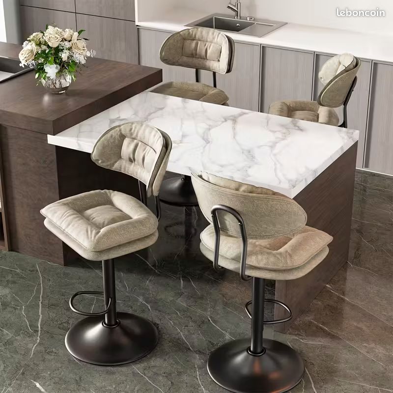 Tabouret de bar ou chaise haute avec dossier incurvé - Dépôt des Docks