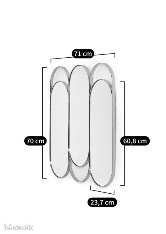 Miroir triptyque laiton Alama (image 4)
