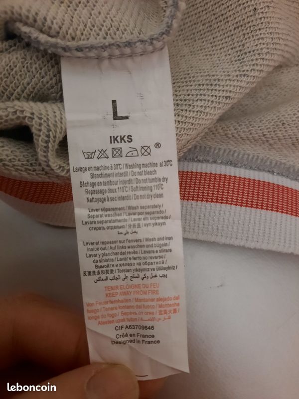 Sweat fille IKKS Taille L (12-13ans) gris clair (image 10)