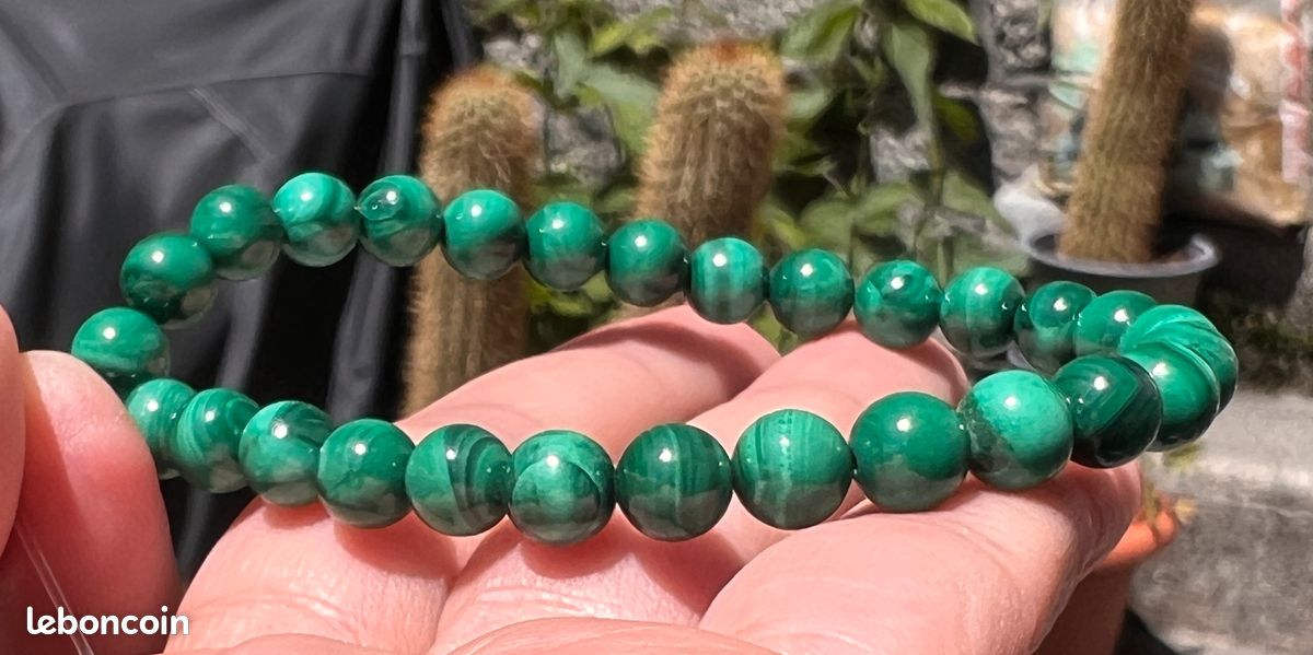 Malachite bracelet 6,5mm AA (image 2)