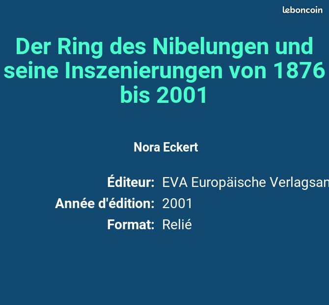 Der Ring des Nibelungen und seine Inszenierungen von 1876 bis 2001 - Nora Eckert (image 2)