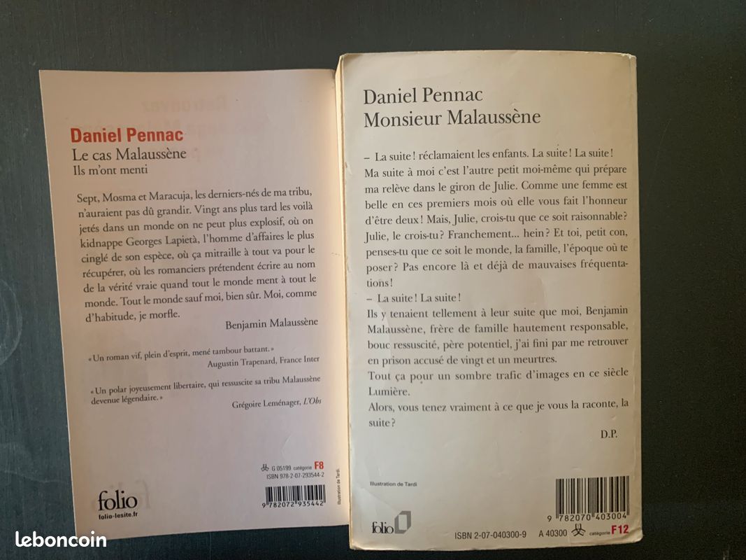 Daniel Pennac lot 2 poches ; à l'unité possible (image 2)