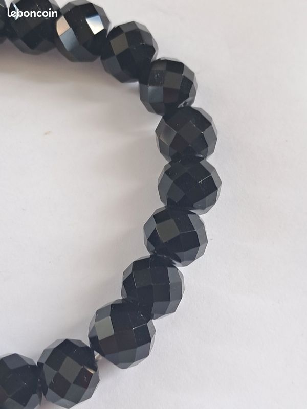 Bracelet Thomas Sabo avec des perles en verre ou Onyx et argent 925 signé (image 3)