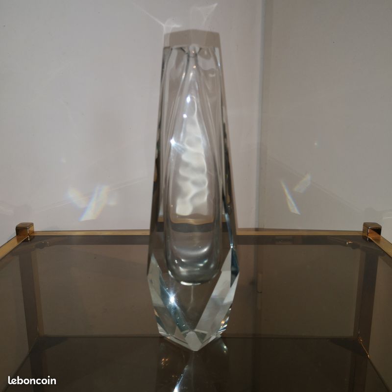 Ancien Vase Soliflore Murano Flavio Poli Sommerso Facetté vintage 1960 (image 2)