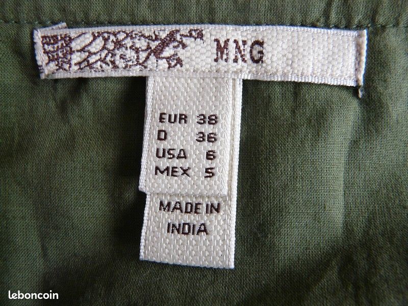 Jupe Mango verte bas élastiqué T 38 neuve (FAB) (image 2)
