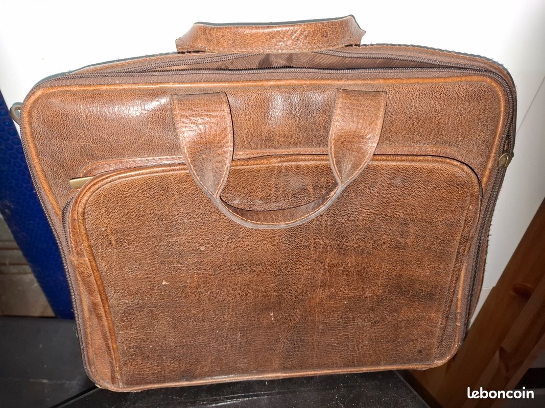 Sacoche d'ordinateur en cuir (image 1)