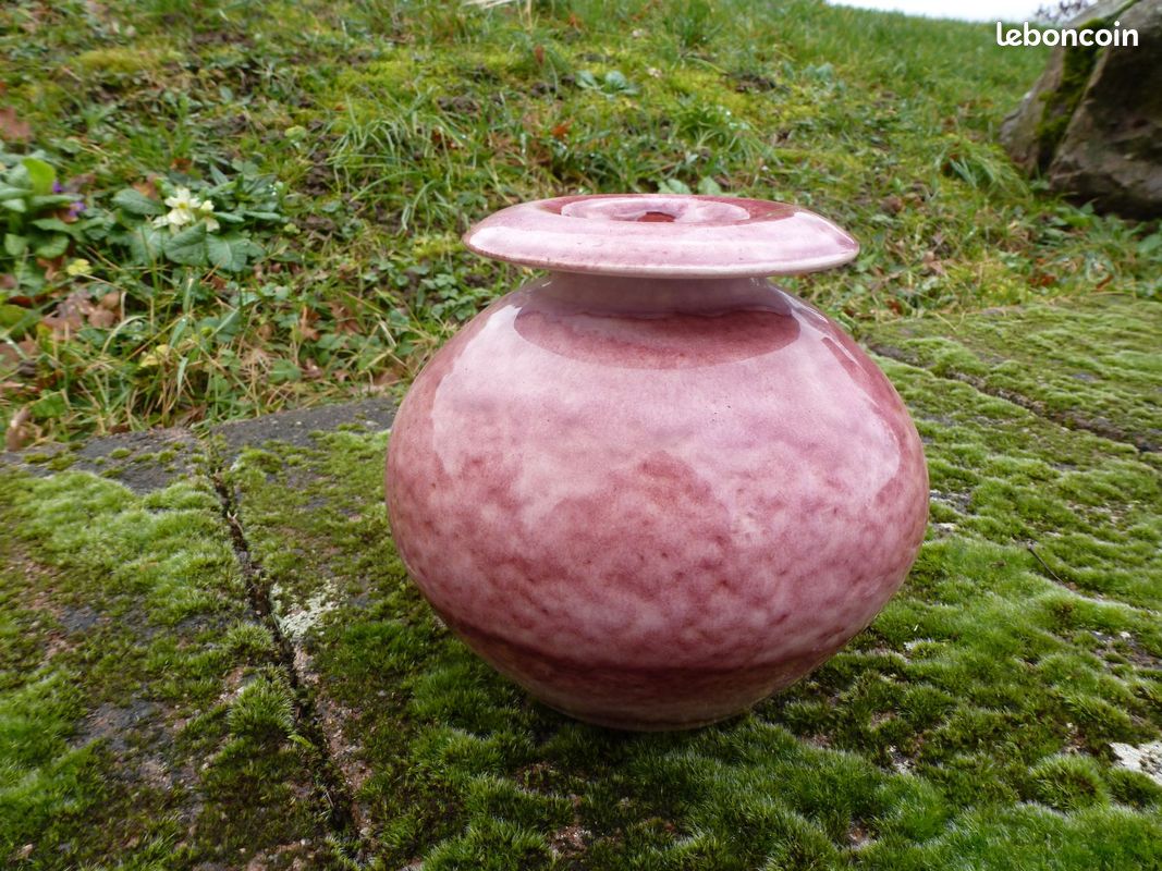 Vase boule rose émaillé (image 4)