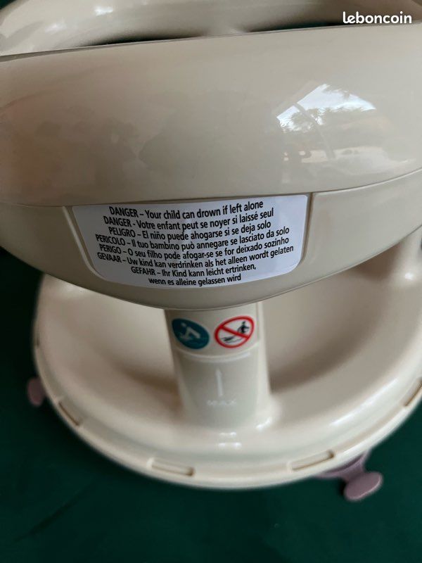 Anneau De Bain Pivotant 360° Bebeconfort - Siège Ergonomique Bébé 6-12 Mois Jusqu'à 10 Kg - Beige - Sécurité Et Confort