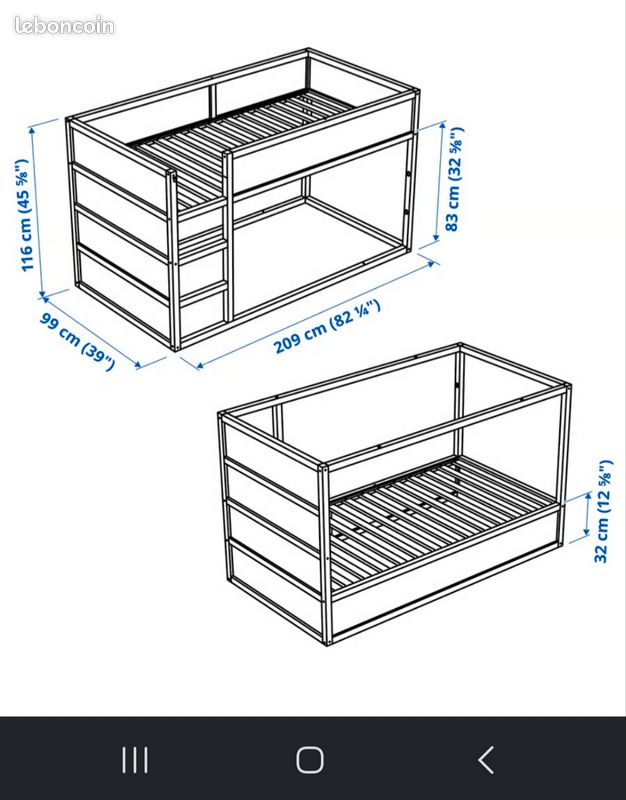 Lit kura ikea 90x200 (image 7)