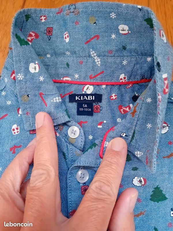 Chemise bleue Noël /5 ans garçon kiabi Vêtements