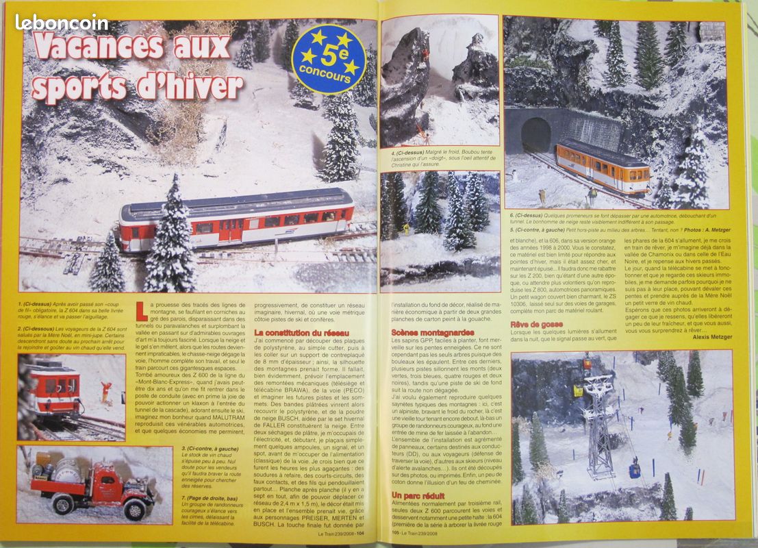 Revue Le Train 12 numéros du 237 au 248 de 2008 Minitrix la SNCF a 70 ans Nuremberg X2800 Mesnay Saucisson Albula Cévennes Coni tuiles Chapeauroux locotracteur Cannes Chamonix BB9600 Heki (image 16)