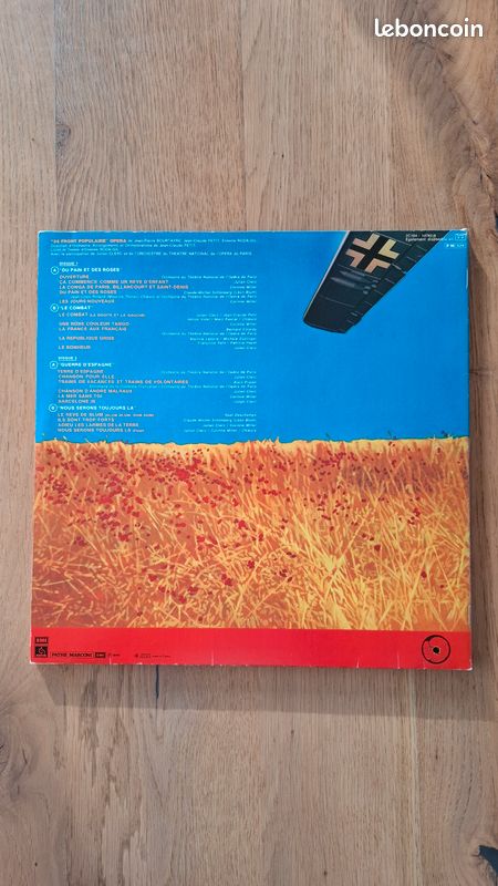 Disque vinyle 33 t Julien Clerc "36 Front Populaire" Double album (image 2)