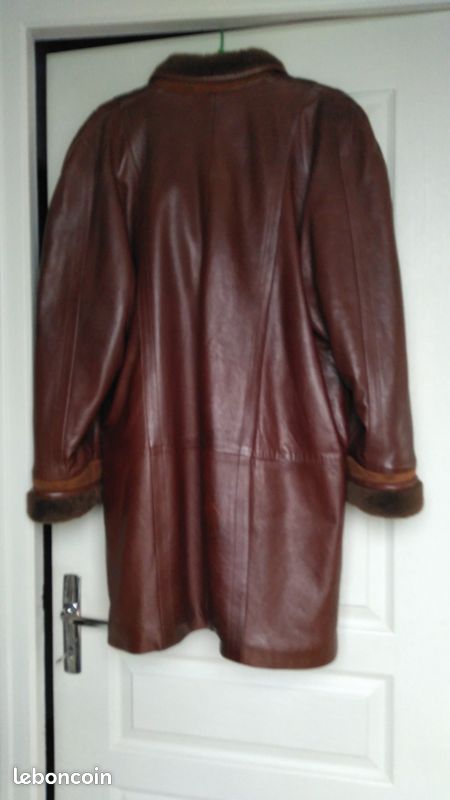 Manteau cuir et fourrure T42 (image 1)