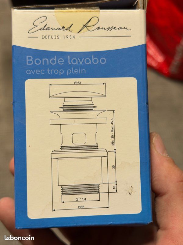 Bonde lavabo noire neuve Édouard Rousseau (image 2)