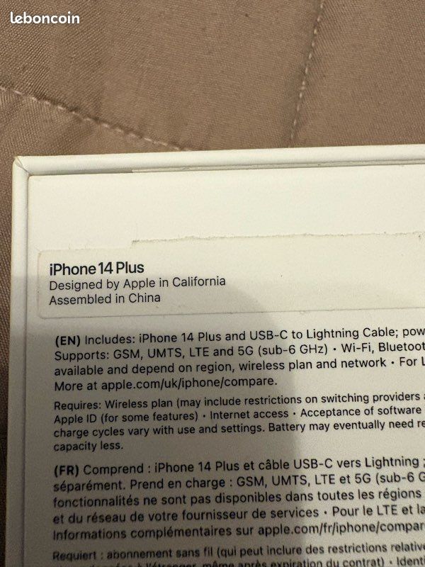 À vendre boîte vide iPhone 14 Plus (image 3)