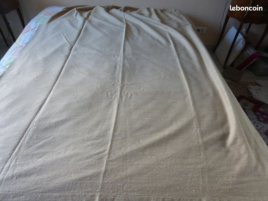 Double rideau beige doublé (image 1)