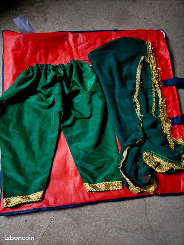 Deguisement pantalon, châle, guirlandes collier en fleur pour enfant 5 ans (image 1)