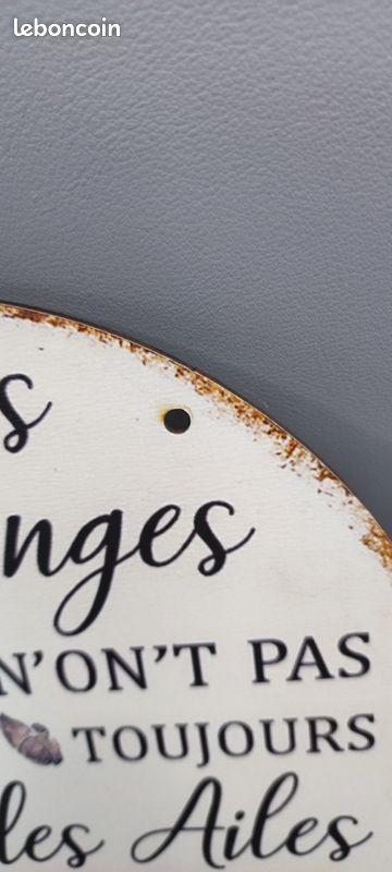 20cm Décoration chat bois rétro | Citation "Les Anges" (image 3)