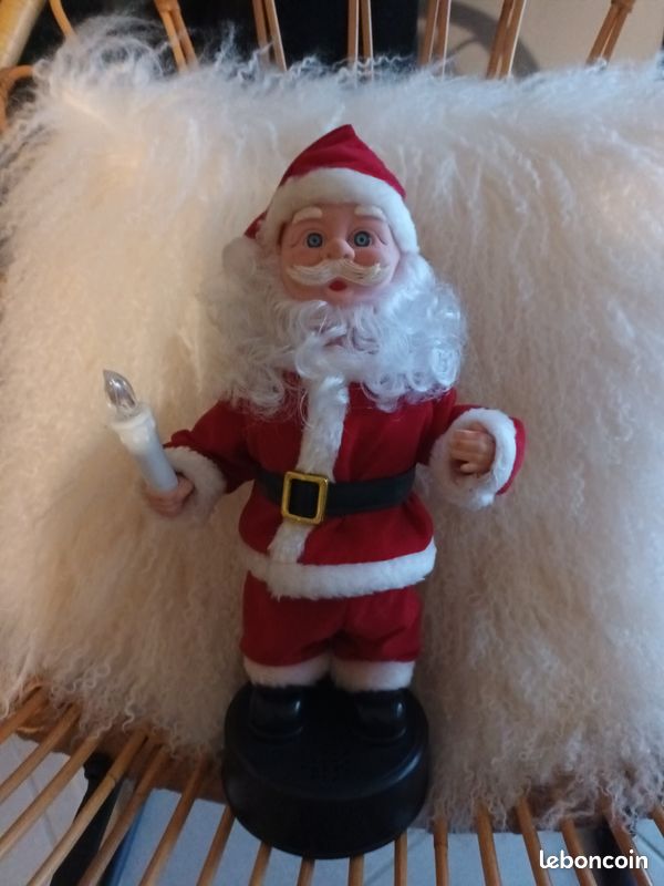 Père Noël Vintage Céramique 1997, Boîte à Bijoux Avec Cerf, Fabrication USA