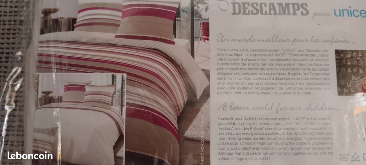 Housse de couette 2 pers Descamps neuve (image 1)