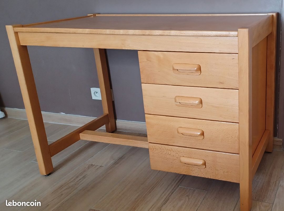 Bureau bois 4 tiroirs (image 3)