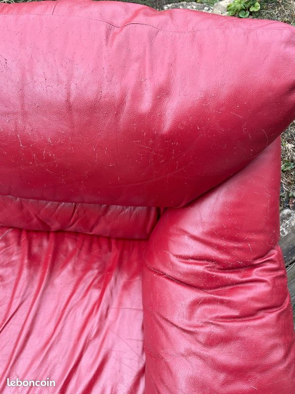 Canapé cuir rouge (image 2)