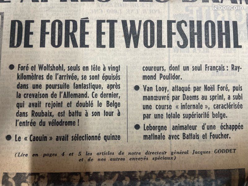 Cyclisme, Paris-Roubaix 1963 Daems (image 3)