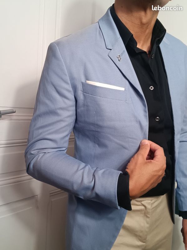 Veste Costume Bleu Clair Veste Costume Bleu Clair Homme Taille S Zara  Cintré Vêtements