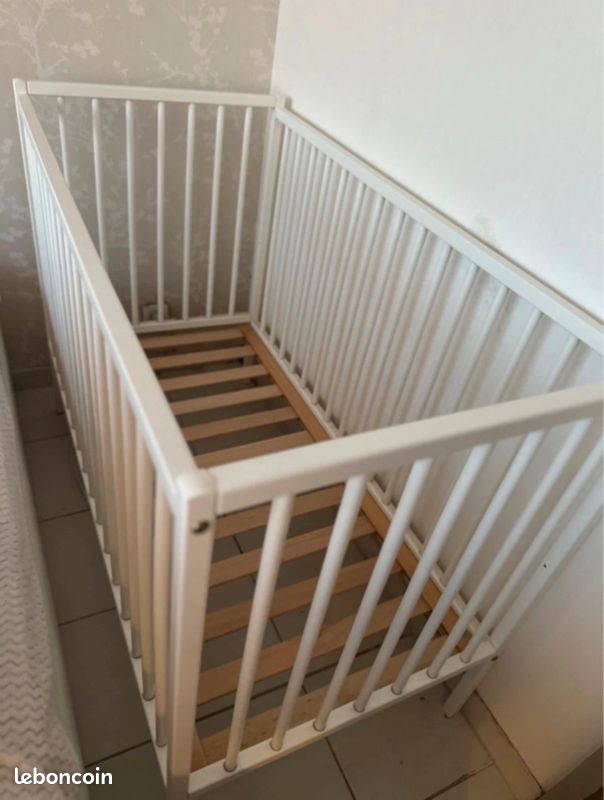 Lit bébé bois blanc (image 3)