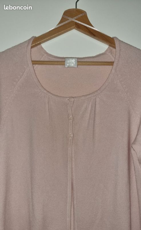 Gilet Femme Kookai Vintage - Taille M - Rose Pastel - Coton/viscose - Très Bon état Occasion